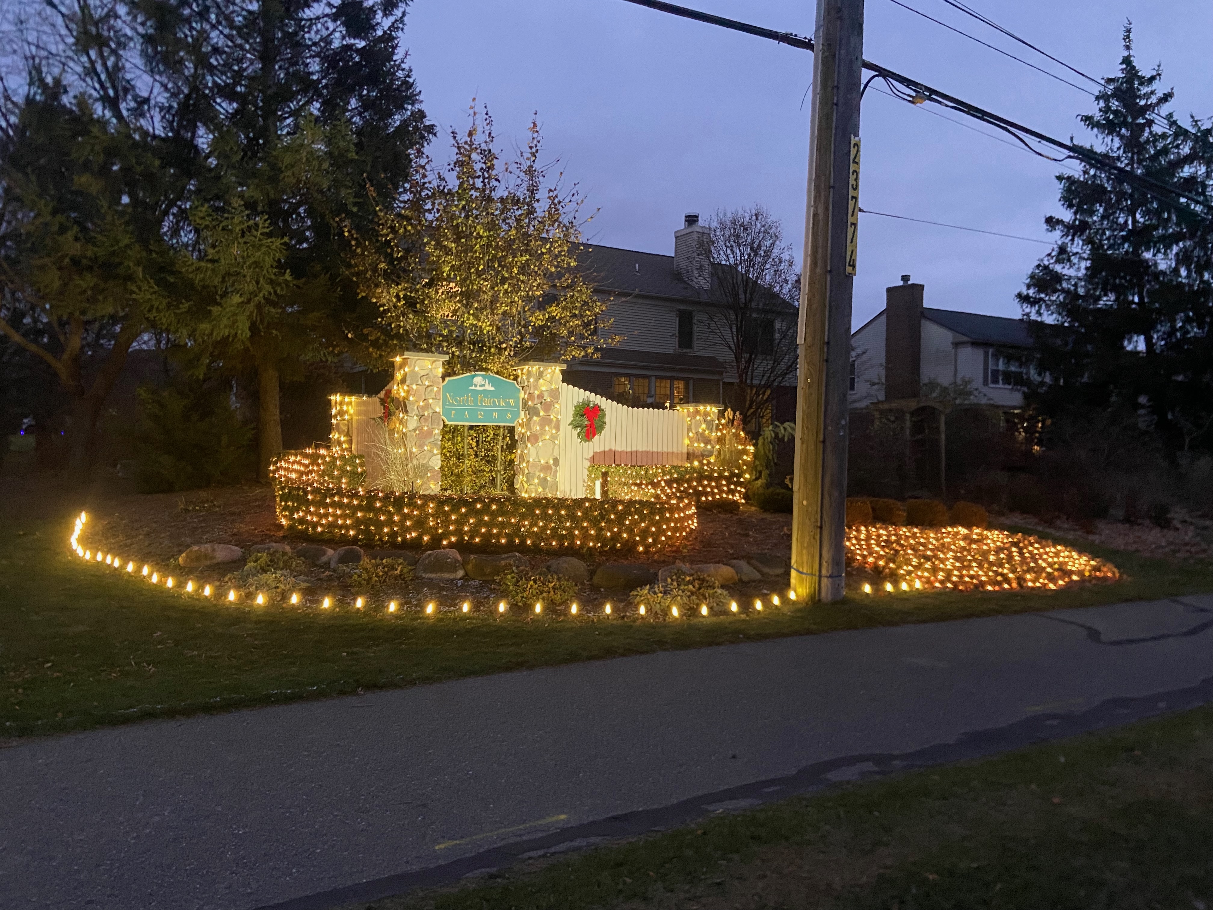 Holiday light installation in Rochester Hills, MI